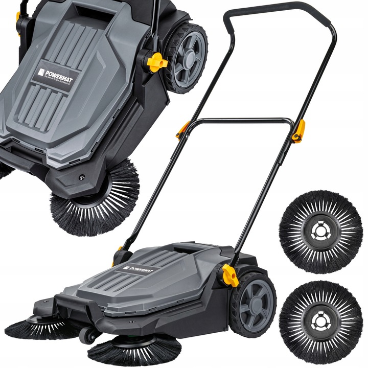 Masina manuala de maturat Powermat PM-ZR-650M, 650mm latime de lucru, 20L capacitate, greutate 9.1kg, pentru pavaj, alee, terasa