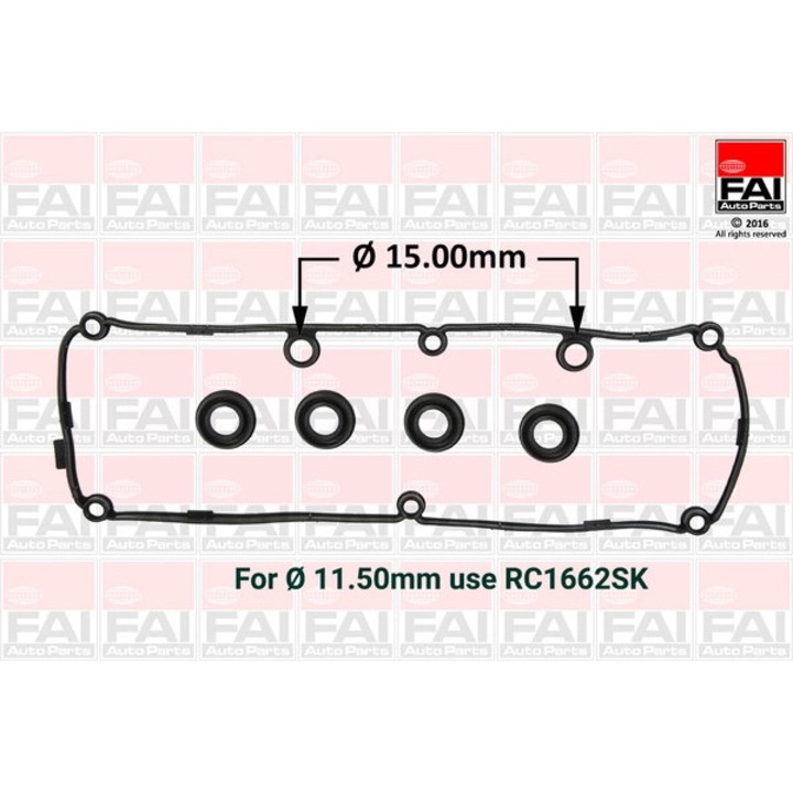 Garnitură capac motor FAI AUTOPARTS Rc1663Sk, pentru Audi A1/A3/A4/A5/A6/Q3/Q5/Seat Altea/Ibiza/Leon/Toledo/Skoda Fabia 2/Rapid