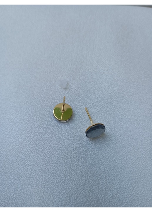 Cercei cu Swarovski solaris Silver Night 8mm si tortite aurii din otel inoxidabil