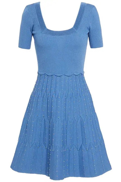 Rochie mini, Sandro, maneca scurta, Albastru, 34