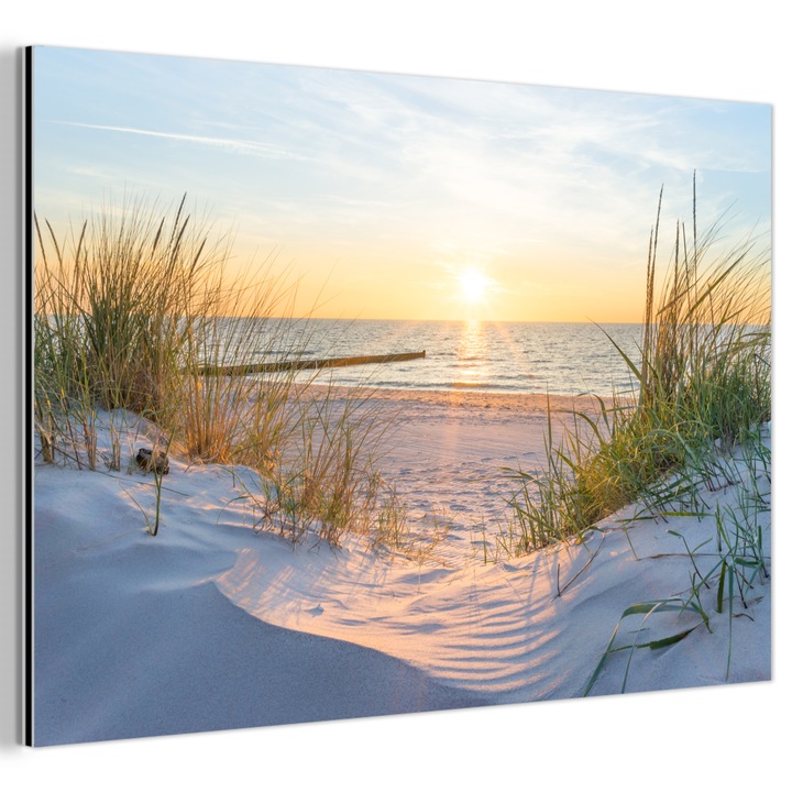 Tablou pe metal, Abstract, Decorative, Living, Bucatarie, Modern Art, Decorarea peretilor, Imprimare pe metal Albastru deschis 90x60 cm