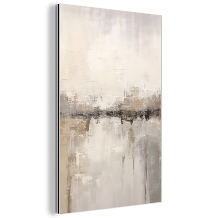 Tablou pe metal, Abstract, Decorative, Living, Bucatarie, Modern Art, Decorarea peretilor, Imprimare pe metal Bej 60x90 cm