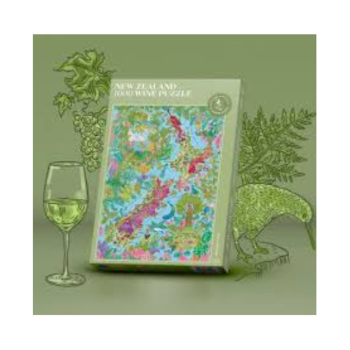 Puzzle clasic 1000 piese - Harta Noii Zeelande, Carton, 1000 piese