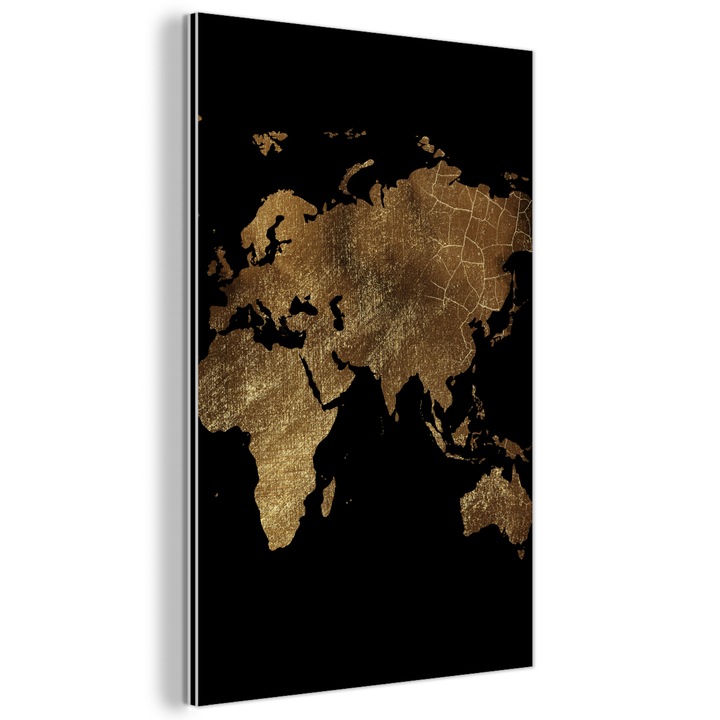 Tablou pe metal, Abstract, Decorative, Living, Bucatarie, Modern Art, Decorarea peretilor, Imprimare pe metal Auriu 60x90 cm