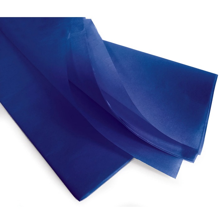 Set 24 coli hartie matase bleumarin, 75x50cm, rezistenta la apa, design uni