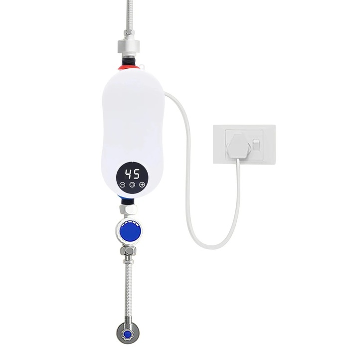 Incalzitor de apa electric, mini 5500W, montat pe perete, alb