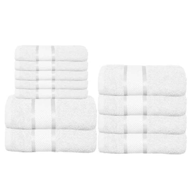 Set 11 prosoape bumbac 100%, 500 g/mp, model Dunga, ultra moi si absorbante, 1031-PK