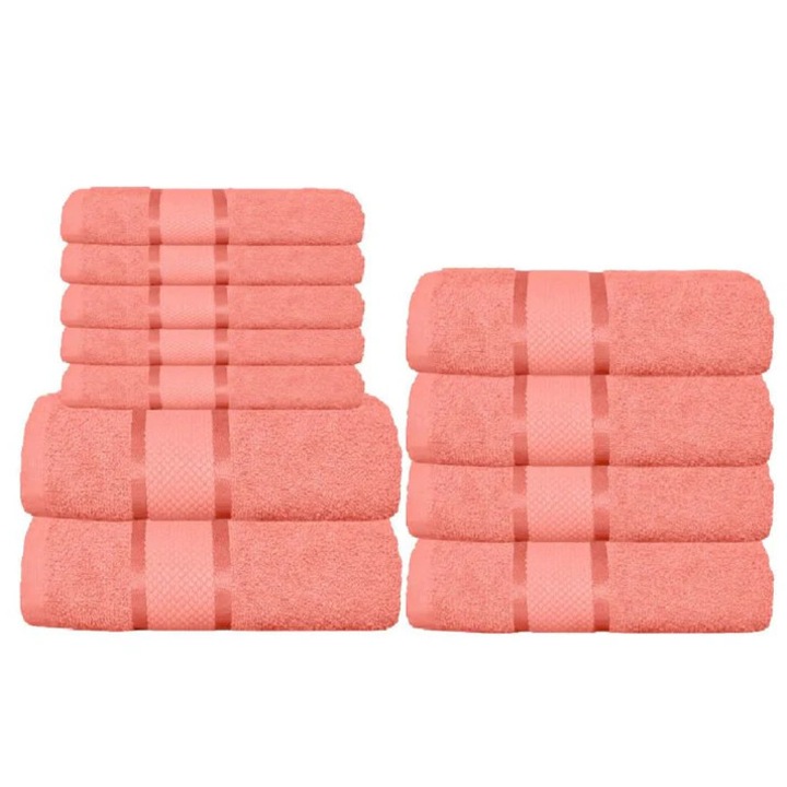 Set 11 prosoape bumbac 100%, 500 g/mp, model Dunga, ultra moi si absorbante, 1041-PK