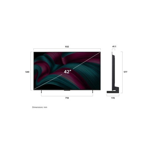 Televizor OLED LG OLED42C58LA, 106 cm, 4K UHD, HDR, Smart TV, control vocal, 120 Hz