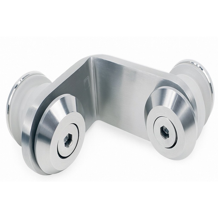 Conector balustrada sticla colt 90 geam-geam, culoare Satinat