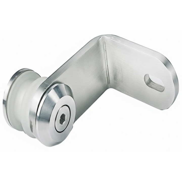 Conector balustrada sticla colt 90 geam-perete, culoare Satinat