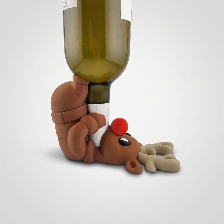 Поставка за бутилка вино Елен, Празнична, Кафява, PLA пластмаса, 3 см