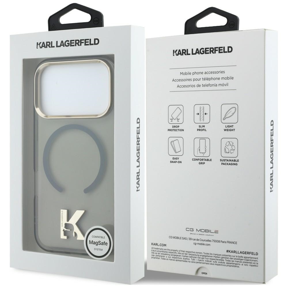 Husa Karl Lagerfeld IML K Head Logo cu MagSafe compatibila cu iPhone 17 Pro Max, Negru