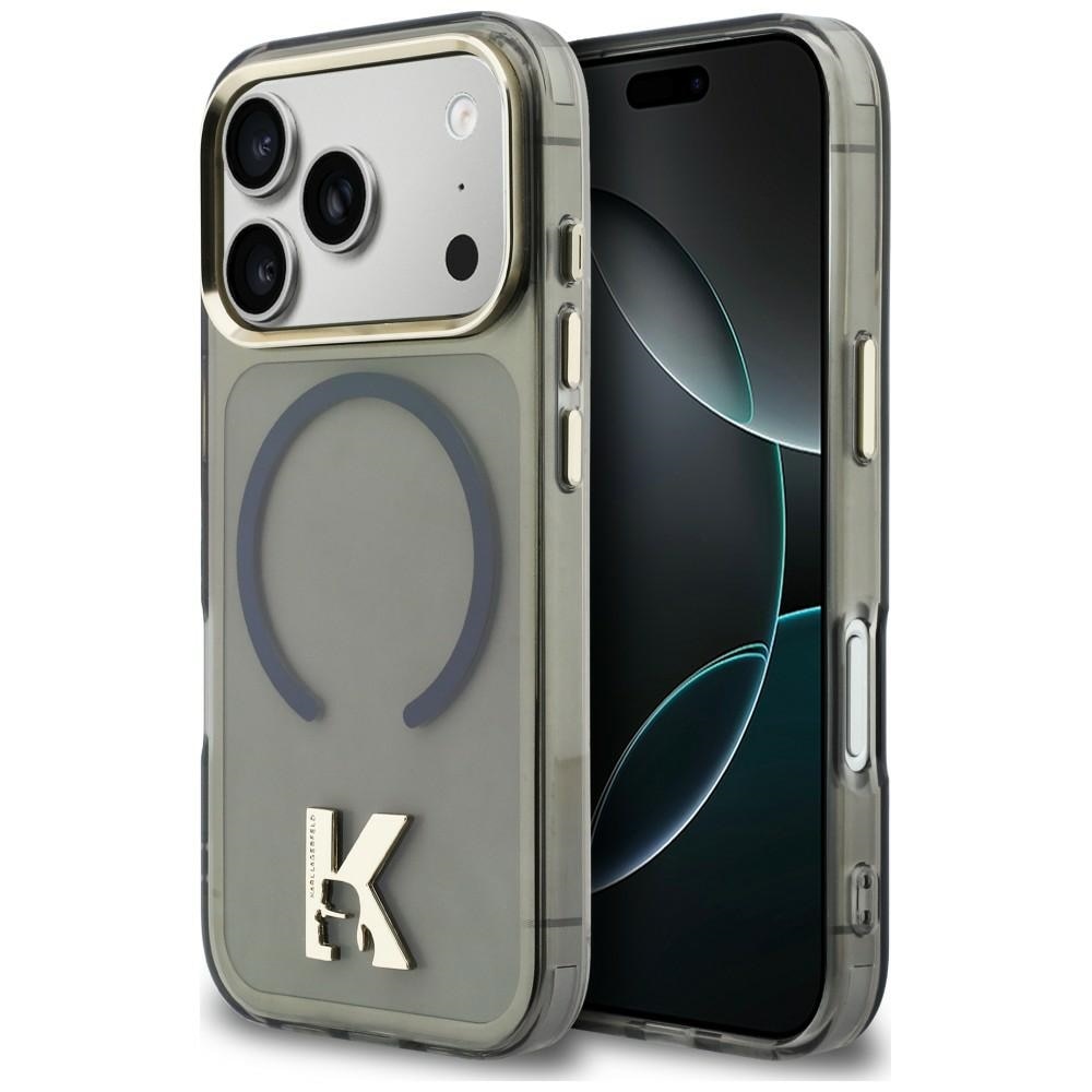 Husa Karl Lagerfeld IML K Head Logo cu MagSafe compatibila cu iPhone 17 Pro Max, Negru