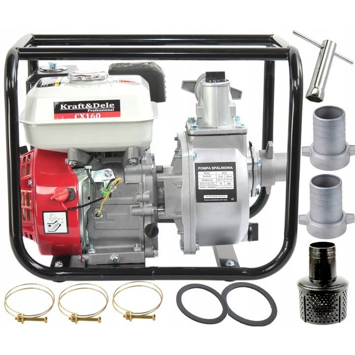 Motopompa apa, Kraft&Dele KD770, 2", 13HP, 600l/h, aluminiu, usor de transportat
