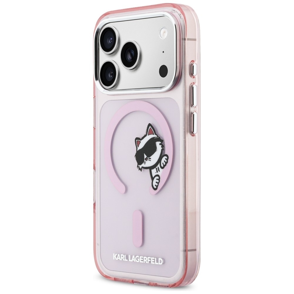 Husa Karl Lagerfeld IML Peekaboo cu MagSafe compatibila cu iPhone 17 Pro, Roz