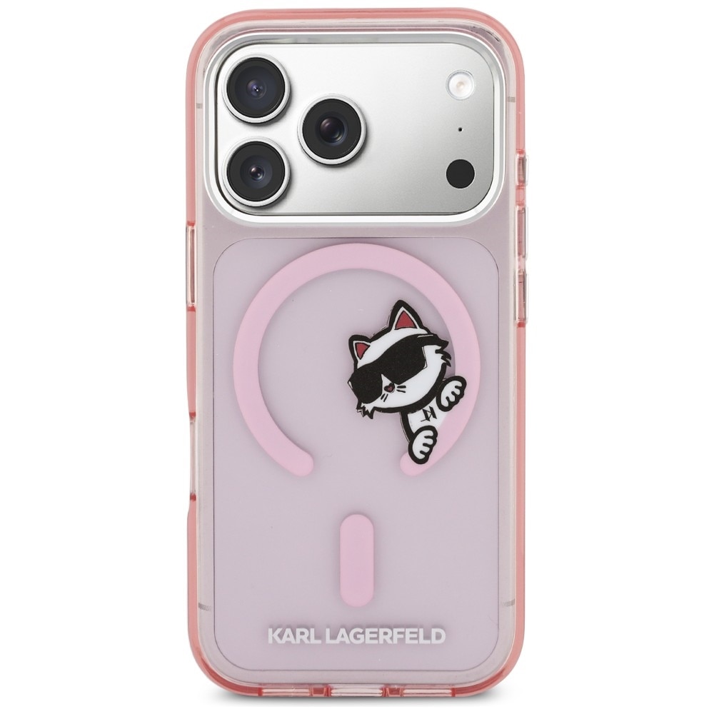 Husa Karl Lagerfeld IML Peekaboo cu MagSafe compatibila cu iPhone 17 Pro, Roz