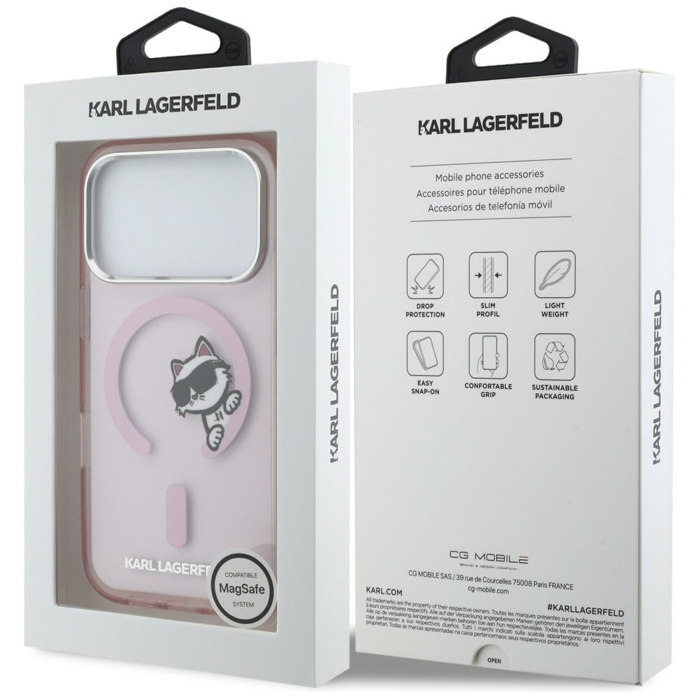Husa Karl Lagerfeld IML Peekaboo cu MagSafe compatibila cu iPhone 17 Pro, Roz