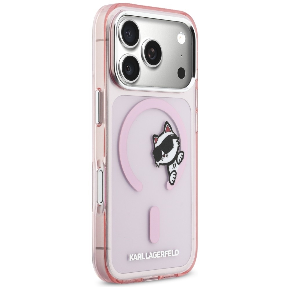 Husa Karl Lagerfeld IML Peekaboo cu MagSafe compatibila cu iPhone 17 Pro, Roz