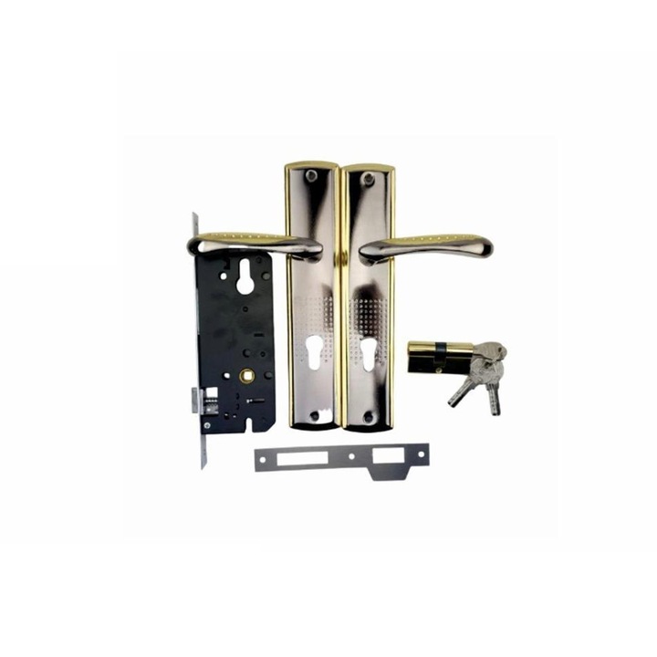 Broasca usa mare completa b2, maner, silduri, butuc si chei