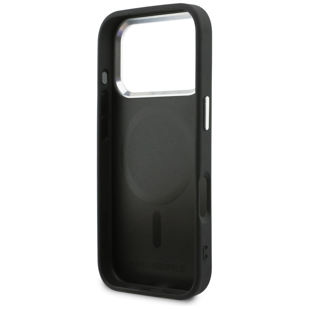 Husa Karl Lagerfeld Point and Karl Sketch cu MagSafe compatibila cu iPhone 17 Pro, Negru