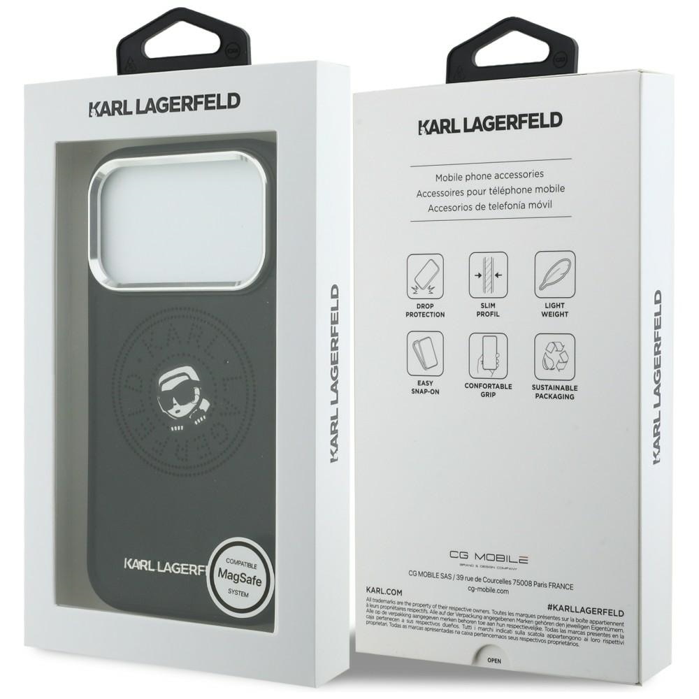 Husa Karl Lagerfeld Point and Karl Sketch cu MagSafe compatibila cu iPhone 17 Pro, Negru