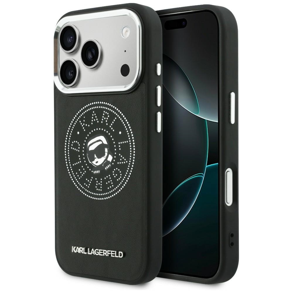 Husa Karl Lagerfeld Point and Karl Sketch cu MagSafe compatibila cu iPhone 17 Pro, Negru