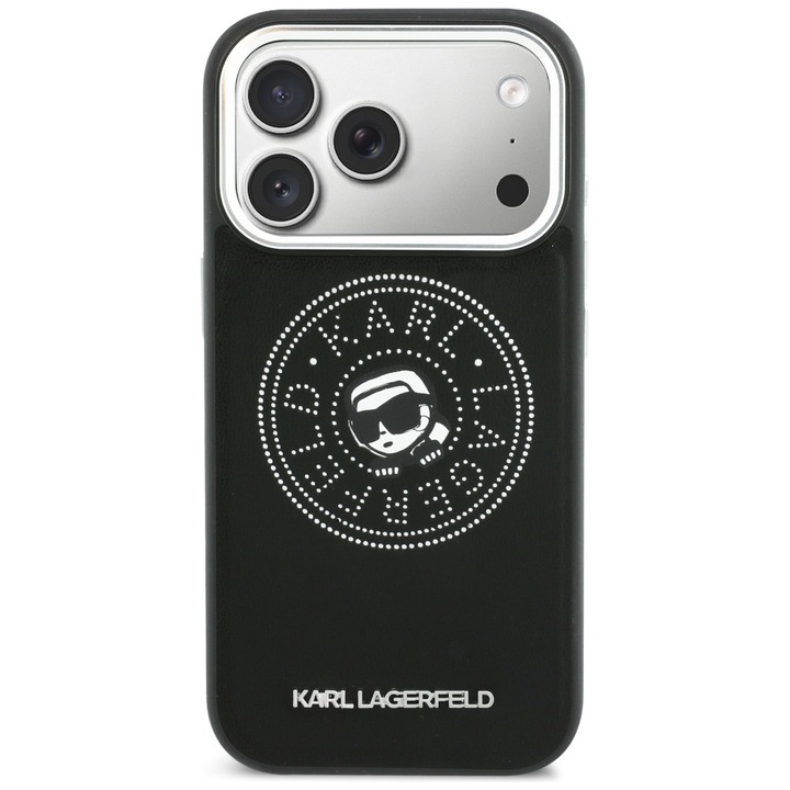 Husa Karl Lagerfeld Point and Karl Sketch cu MagSafe compatibila cu iPhone 17 Pro, Negru