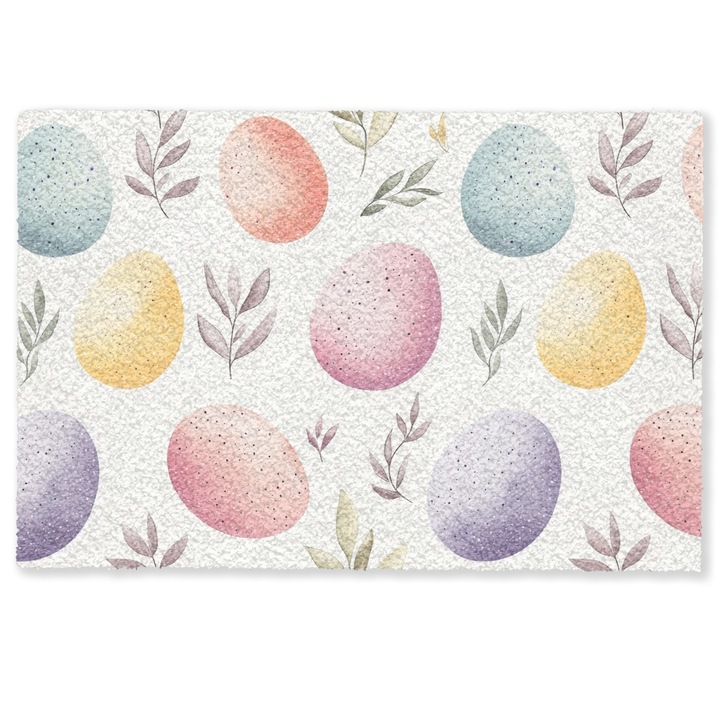 Covoras de intrare interior, antiderapant, decorativ Alb 90x60 cm