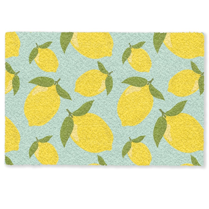 Covoras de intrare interior, antiderapant, decorativ Galben 90x60 cm