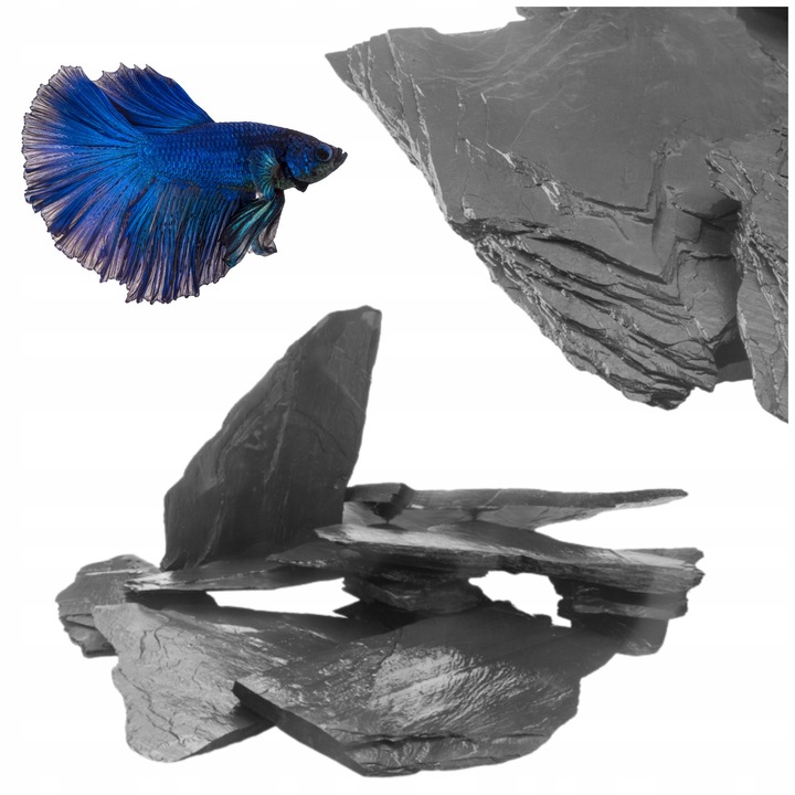 Pietre pentru acvariu ardezie neagra Premium 3 kg