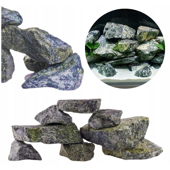 Set pietre pentru acvariu Green Rock 24 kg verde