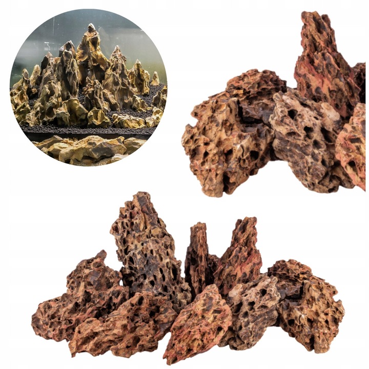 Set pietre pentru acvariu 24 kg Dragon Stone natural maro