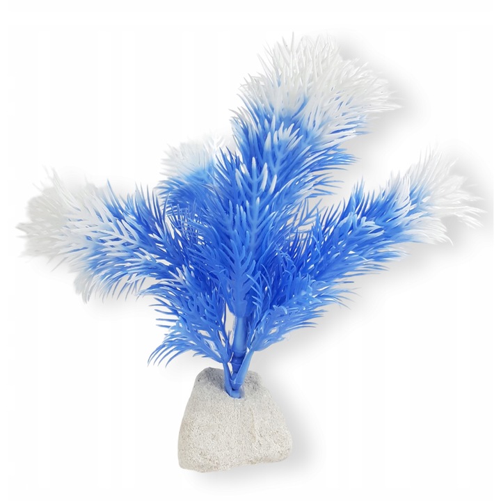 Planta artificiala acvariu C4 flexibila cu baza din piatra 15x10 cm