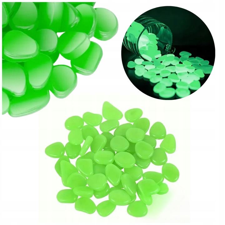 Pietre decorative fluorescente albastre 100 buc (2-3 cm, 200 g)