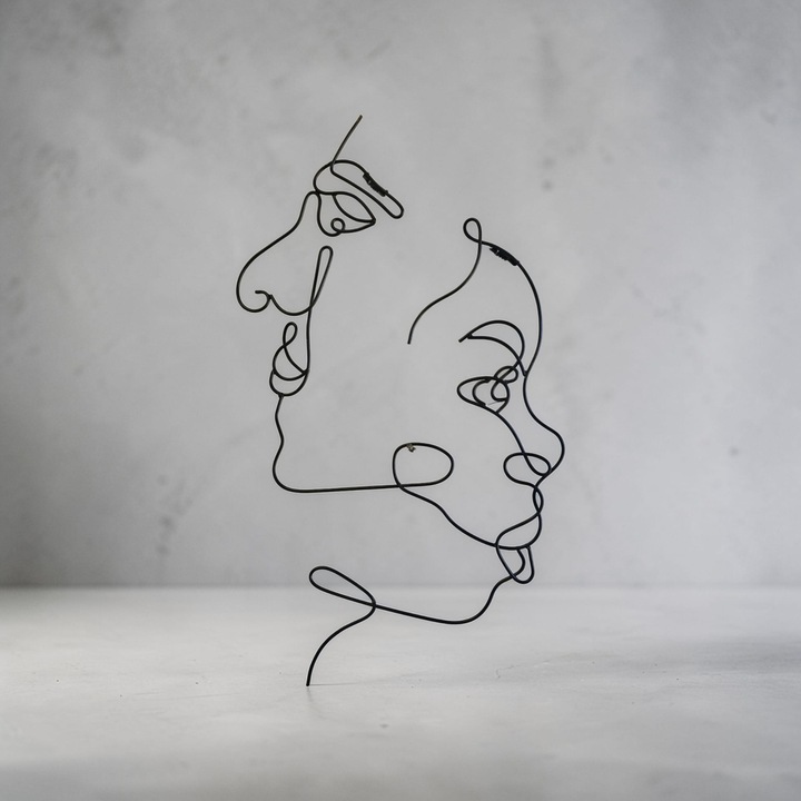 Tablou metalic 3D, negru, fara rama, 40x60cm