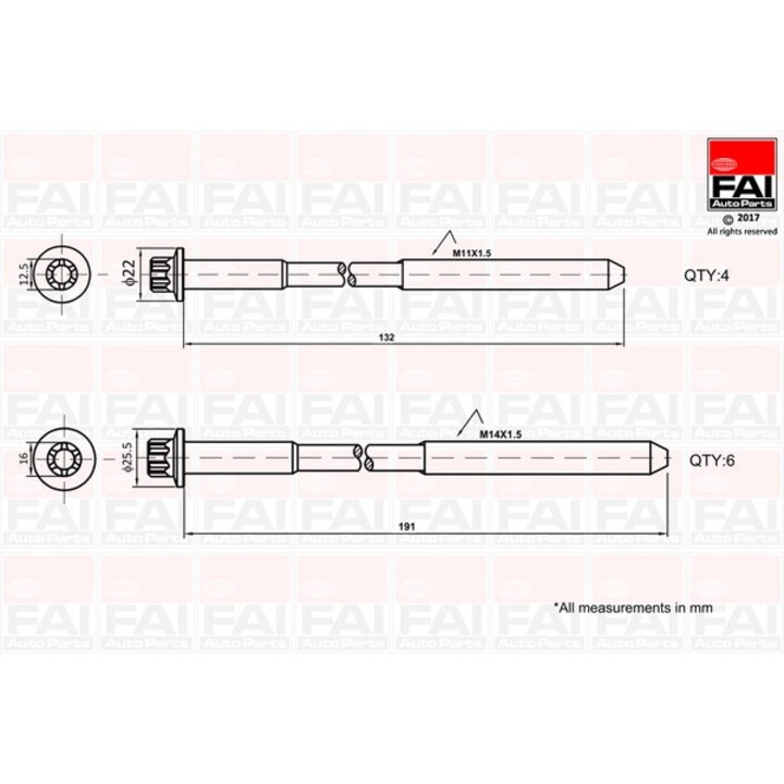 FAI AUTOPARTS B1625 motorsurubkészlet Fiat Ducato, Iveco Daily, UAZ Patriot, 2.3 dízelhez