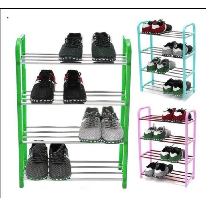 Pantofar tip raft, 4 nivele, Verde deschis, Pentru Incaltaminte, 60*43*19 cm