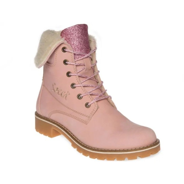 Ghete dama Soccx, model Pale Blush, roz nubuc piele, 36 EU