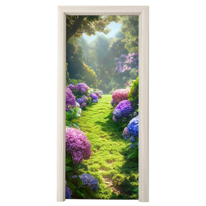 Fototapet Autoadeziv Pentru Usa, PVC, Decorative, Verde deschis 95x215 cm