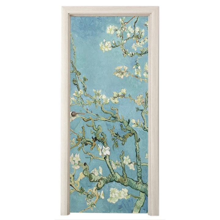 Fototapet Autoadeziv Pentru Usa, PVC, Decorative, Albastru deschis 95x215 cm