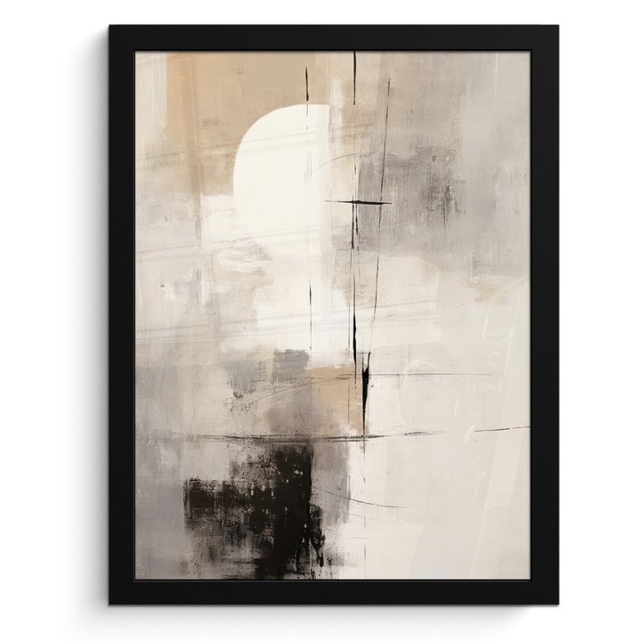 Tablou Poster inramat, Decorative, Living, Modern Art, Decorarea peretilor Gri deschis 30x40 cm