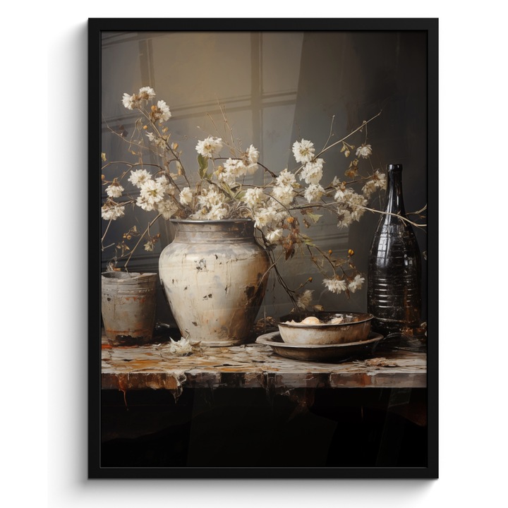 Tablou Poster inramat, Decorative, Living, Modern Art, Decorarea peretilor Negru 60x80 cm