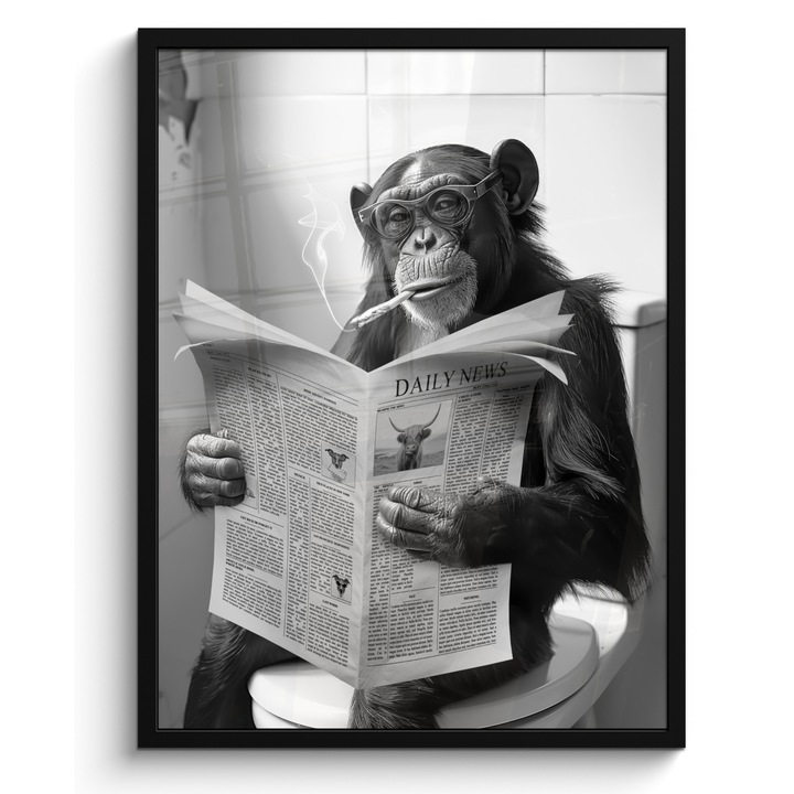 Рамкиран постер, Декоративен, Хол, Модерно изкуство, Декорация на стени Светлосив 60x80 см