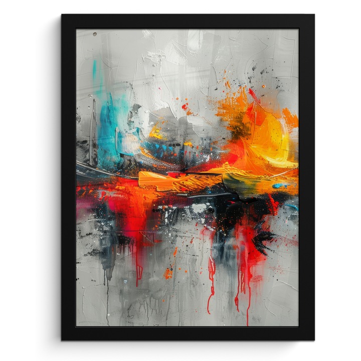 Tablou Poster inramat, Decorative, Living, Modern Art, Decorarea peretilor Gri deschis 30x40 cm