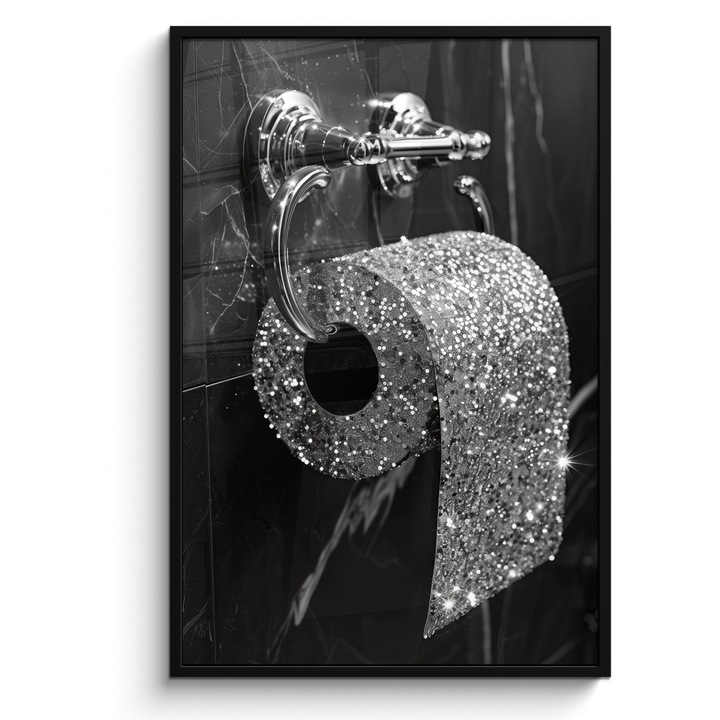 Tablou Poster inramat, Decorative, Living, Modern Art, Decorarea peretilor Argintiu 80x120 cm