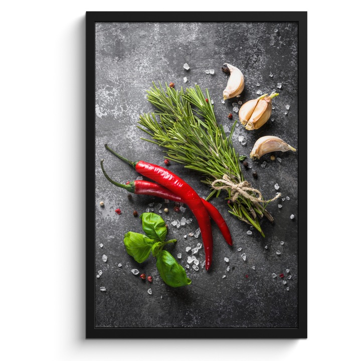 Tablou Poster inramat, Decorative, Living, Modern Art, Decorarea peretilor Gri inchis 40x60 cm