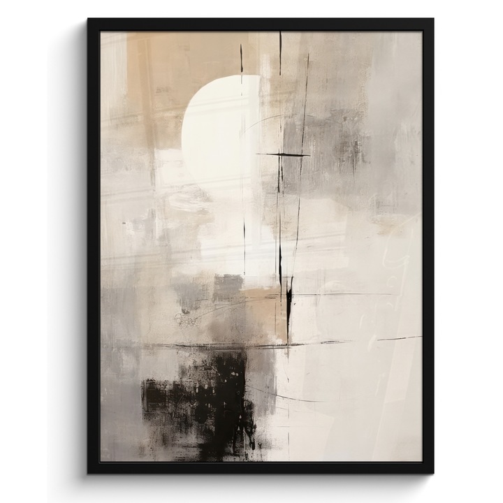 Tablou Poster inramat, Decorative, Living, Modern Art, Decorarea peretilor Gri deschis 60x80 cm