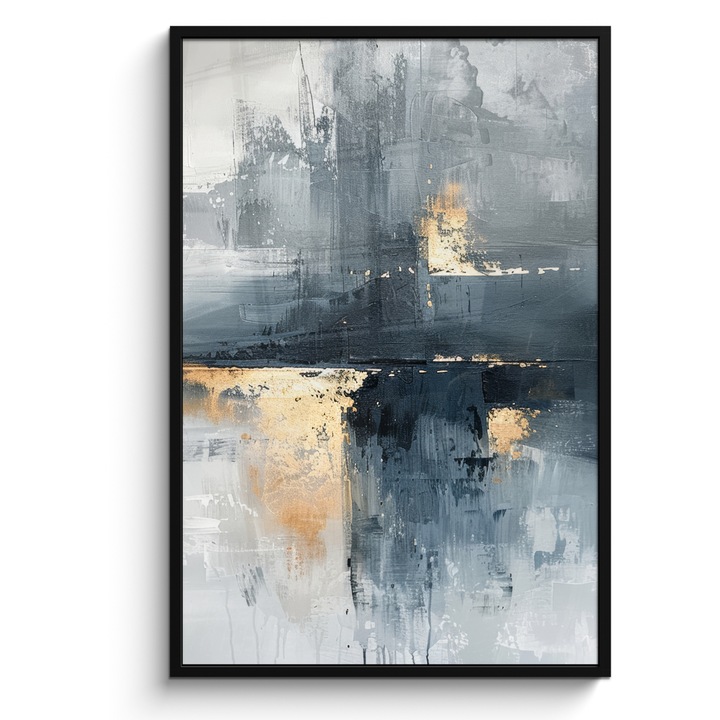 Tablou Poster inramat, Decorative, Living, Modern Art, Decorarea peretilor Gri inchis 80x120 cm