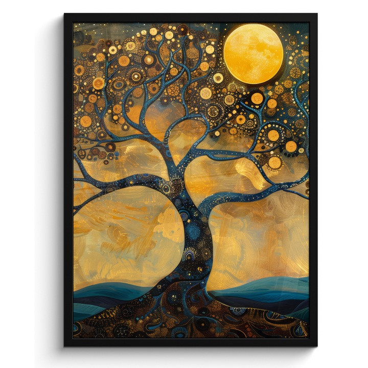 Рамкиран постер, Декоративен, Всекидневна, Модерно изкуство, Декорация на стени, Оранжев 60x80 см